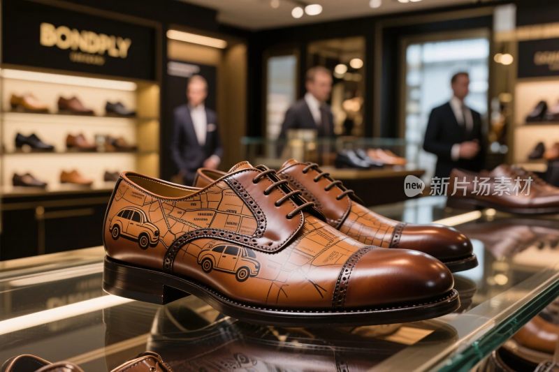 高端鞋店皮鞋展示