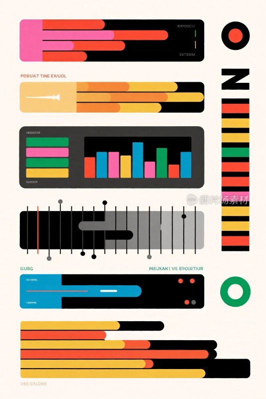 多彩信息图表插画