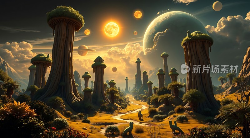 异星秘境神秘植物与奇幻天体