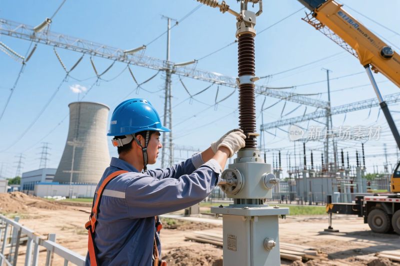 电力工人维护设备场景