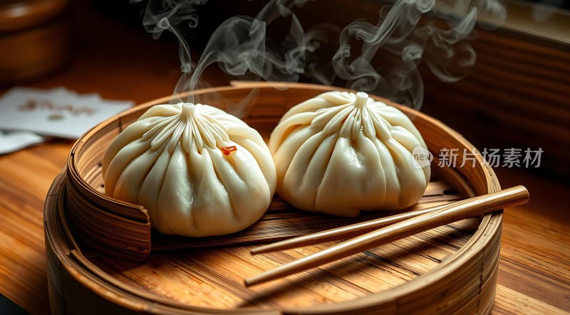 蒸笼里的美味包子