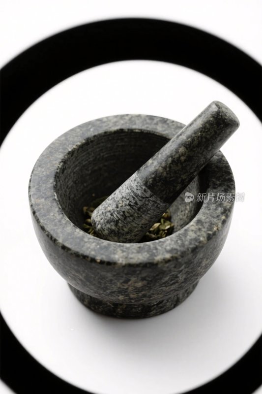 研钵研杵特写图