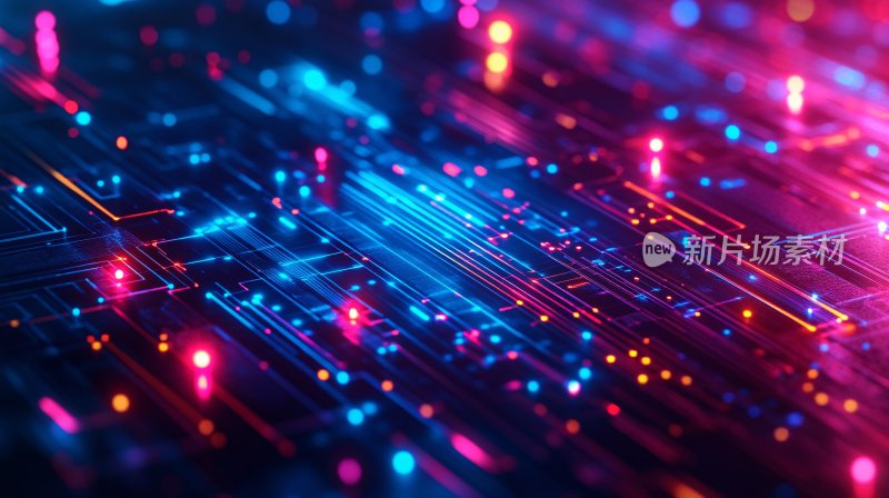 炫彩科技感线路光影画面