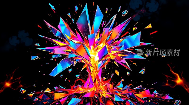 炫彩几何爆炸效果