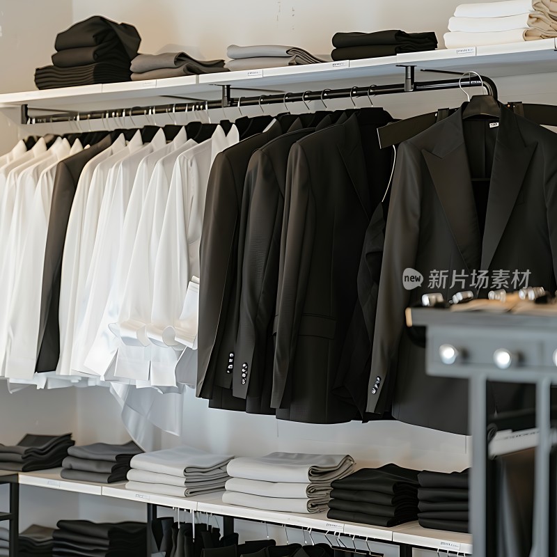 黑白西装衬衫展示