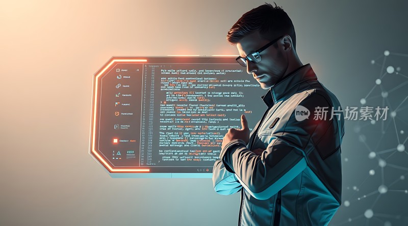 程序员专注代码编程背景科技感十足