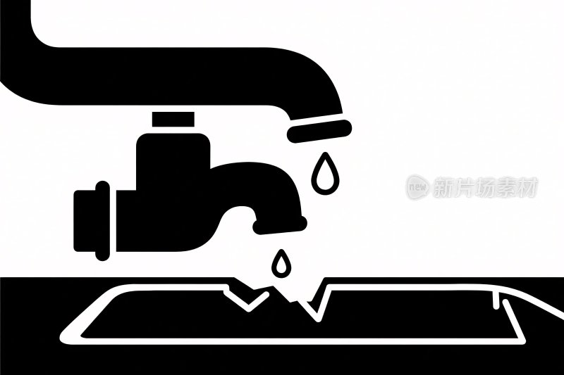 水龙头滴漏水图标