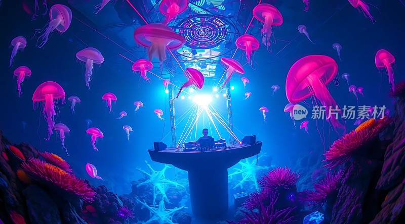 霓虹水母下的音乐盛宴