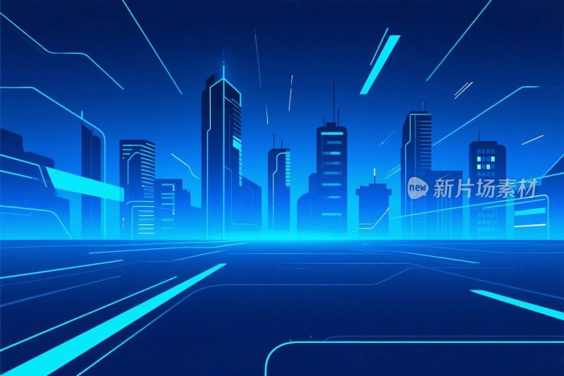 未来城市霓虹插画