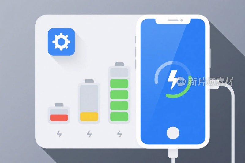 手机充电界面插画