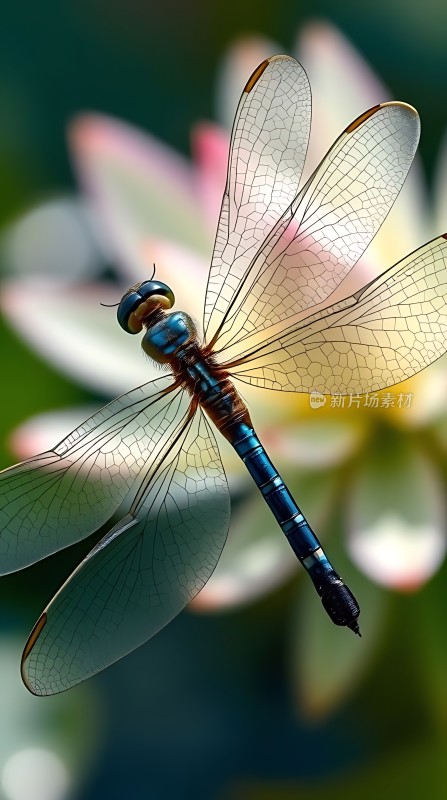 翠翼蜻蜓舞动夏日微风