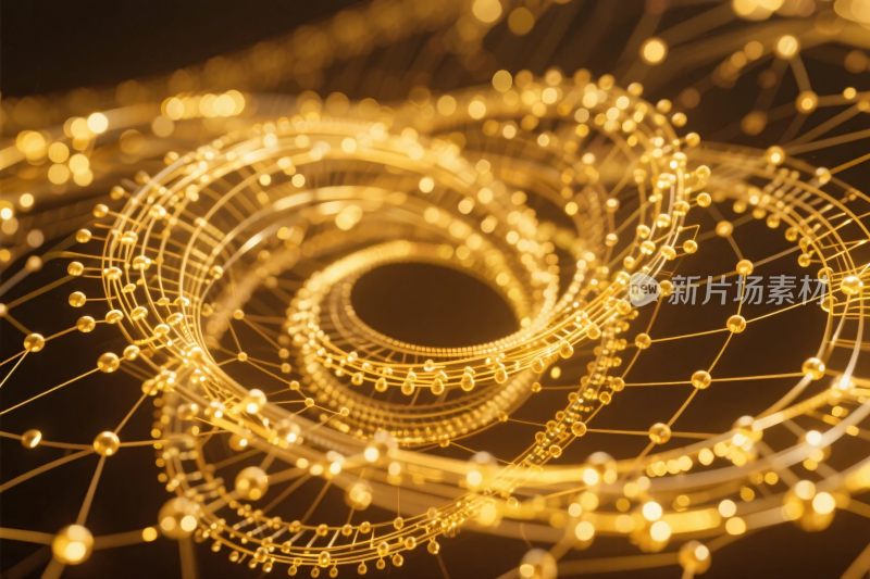 金色螺旋光效插画