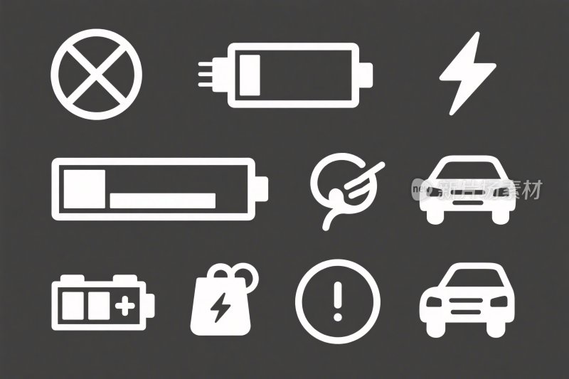 汽车电池图标插画