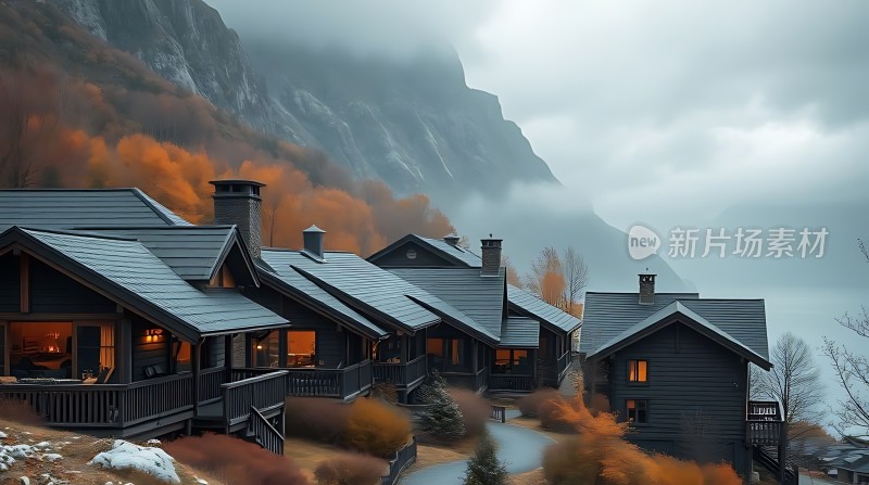 山间木屋秋色浓