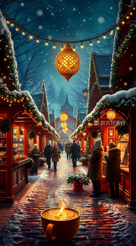 圣诞集市温馨夜市