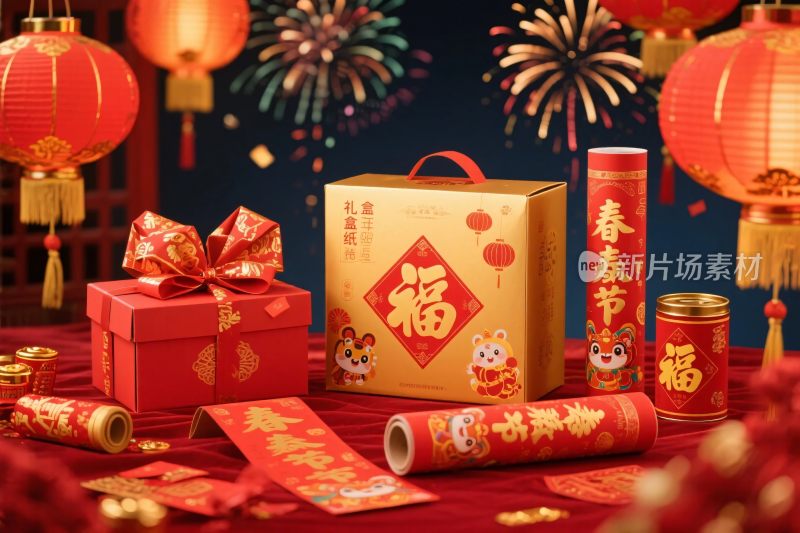 春节喜庆装饰场景