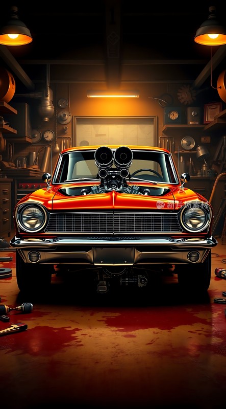 车库里的改装经典车