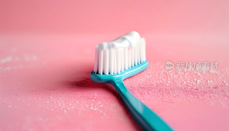 牙膏牙刷特写