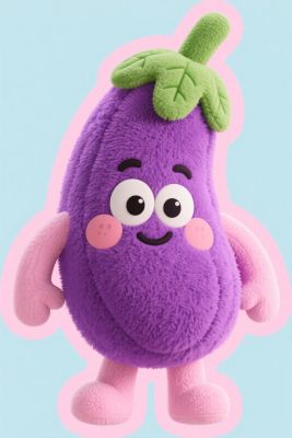 卡通紫色茄子形象 卡通紫色茄子形象