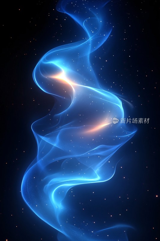 蓝色梦幻流动光带