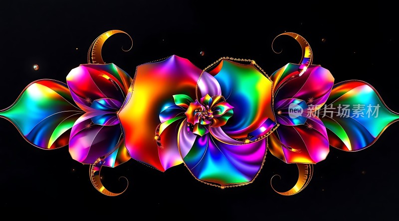 五彩斑斓的花朵绽放