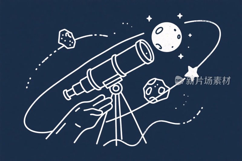 太空观测插画