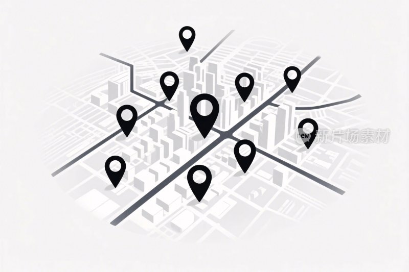 地图定位标记插画