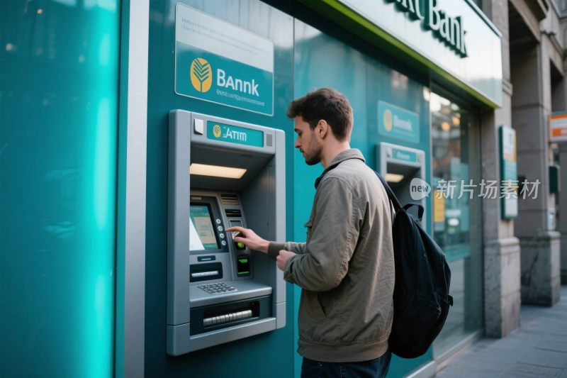 男子使用银行机