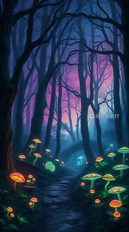 神秘森林夜光之路