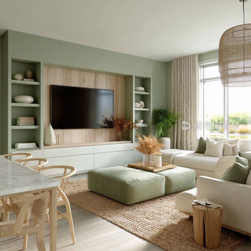 清新简约风客厅室内场景