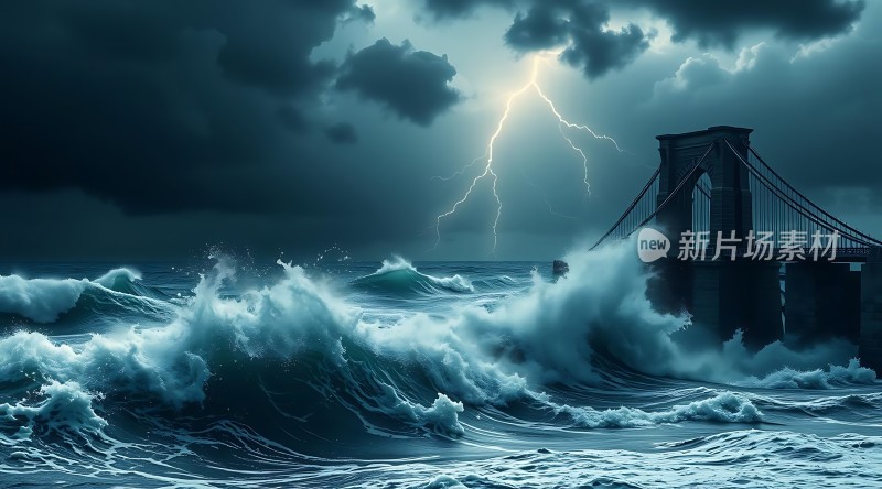 暴风雨中的大桥