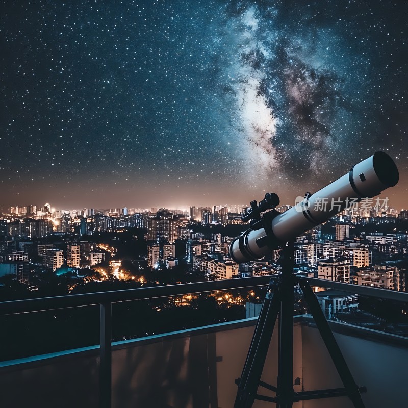 城市星空下的望远镜探索宇宙奥秘