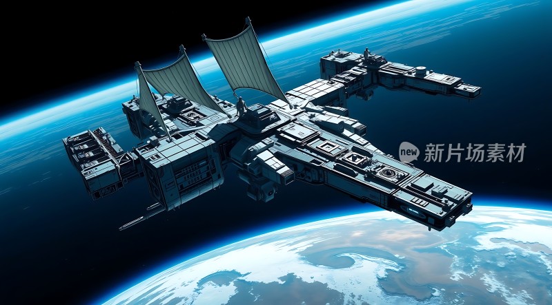 太空飞船环绕地球飞行