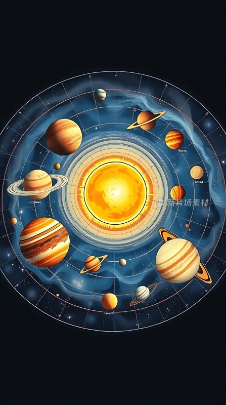 太阳系行星环绕图