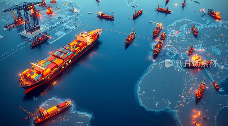 全球物流网络集装箱运输船队