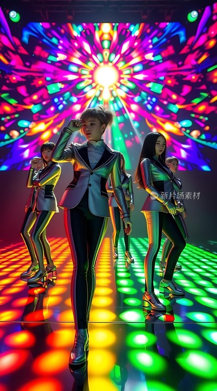 舞台上的彩色光影与时尚造型
