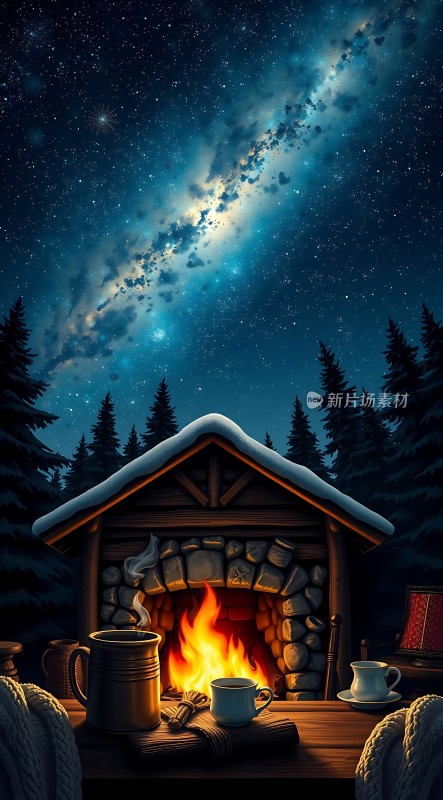 星空下的温馨小屋