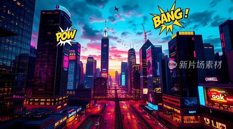 霓虹都市光影交错未来之城！