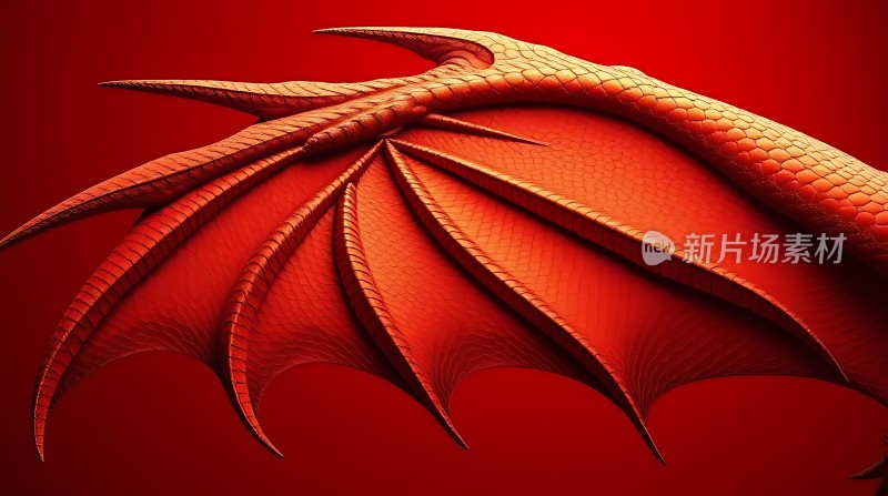 红色龙翼展翅欲飞