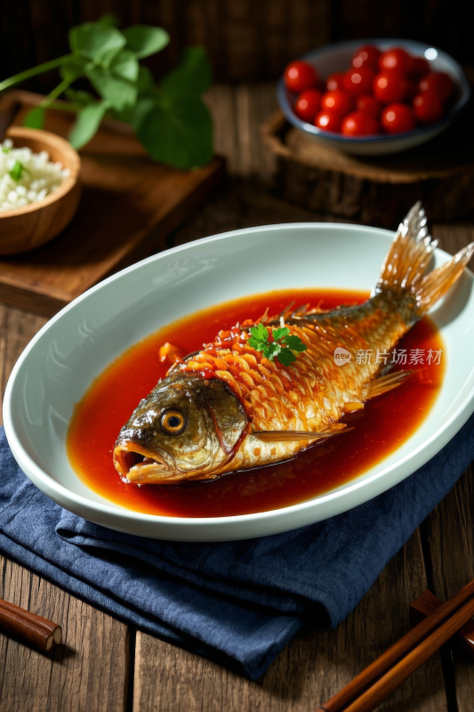 糖醋鲤鱼中国传统经典美食中式家常美味食物