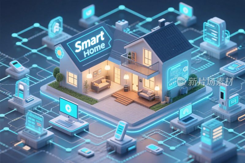 智能家居等距插画