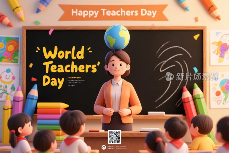 教师节教师课堂插画