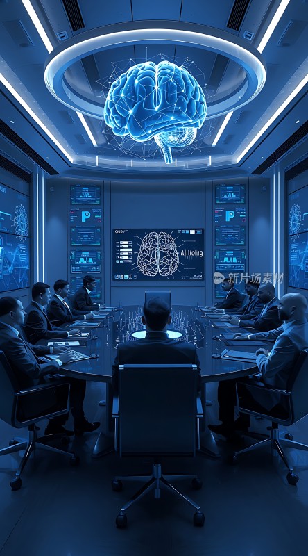 智能会议室里的头脑风暴会议