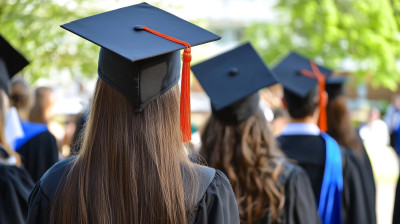 大学生学士服庆祝毕业典礼背景图片