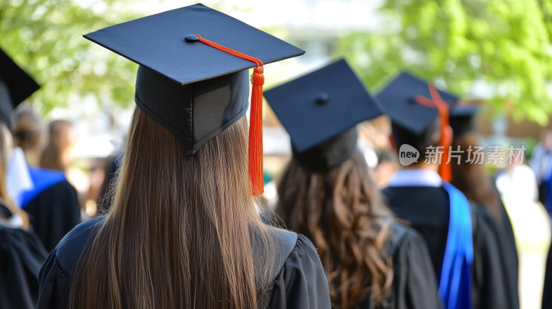 大学生学士服庆祝毕业典礼背景图片