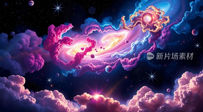 宇宙奇观星云与行星的梦幻之旅