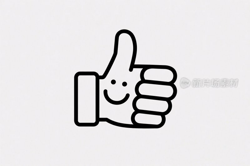 点赞手势插画