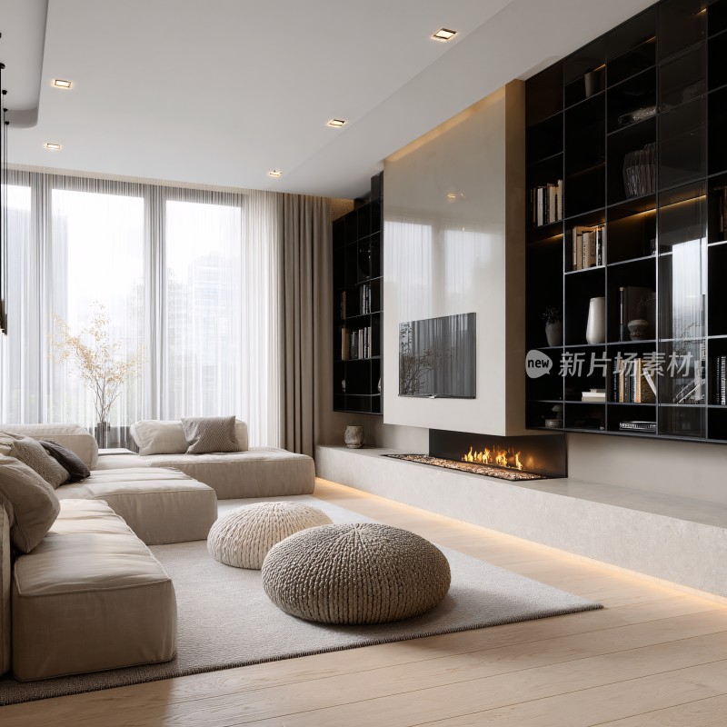 现代简约风格客厅室内图