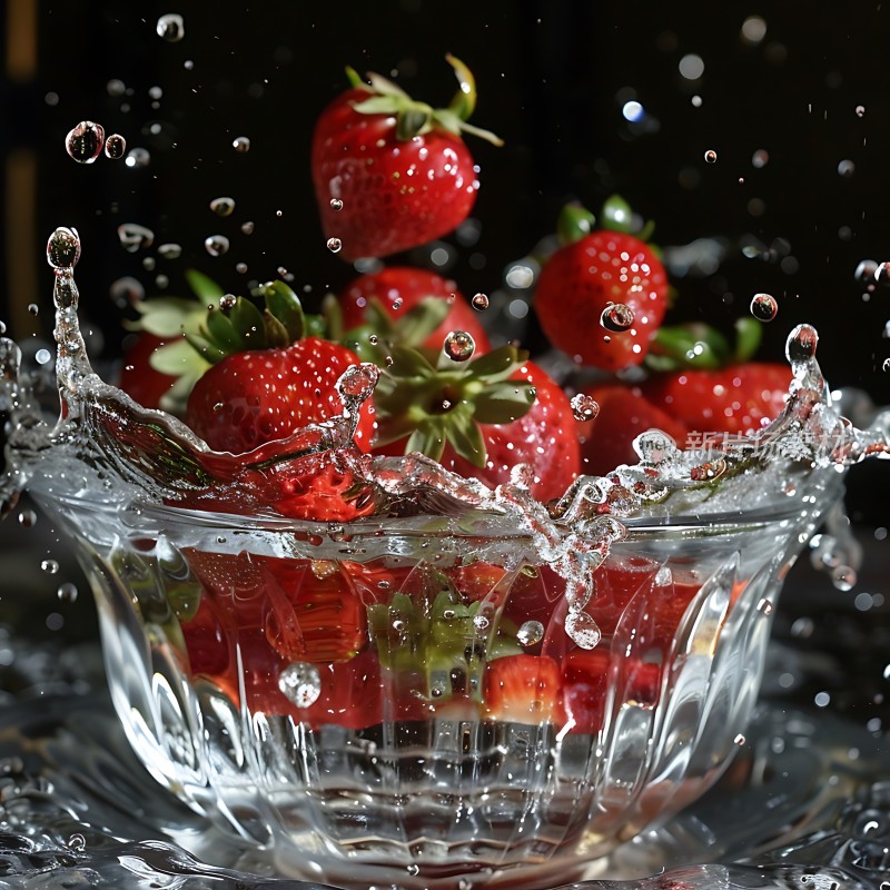 草莓入水