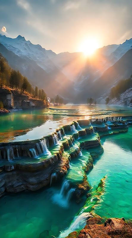 九寨沟瀑布美景